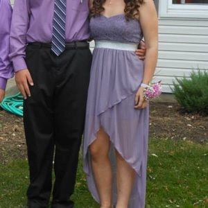 Purple strapless dress, worn once, size medium